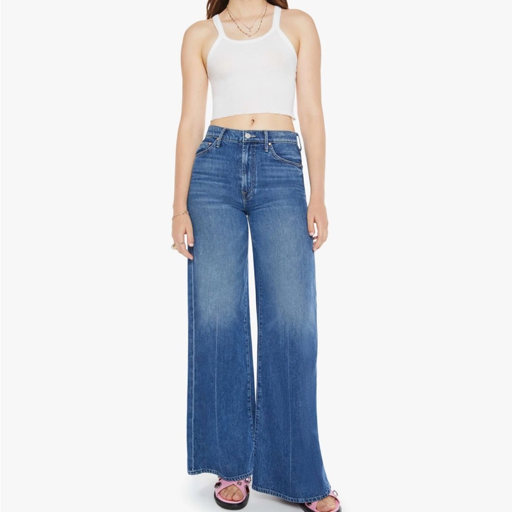 MOTHER Medium Blue High-Rise Wide Leg Flare Jeans EUC-The Undercover Sneak